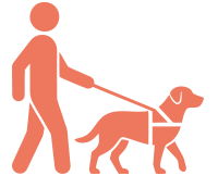 man and guide dog icon